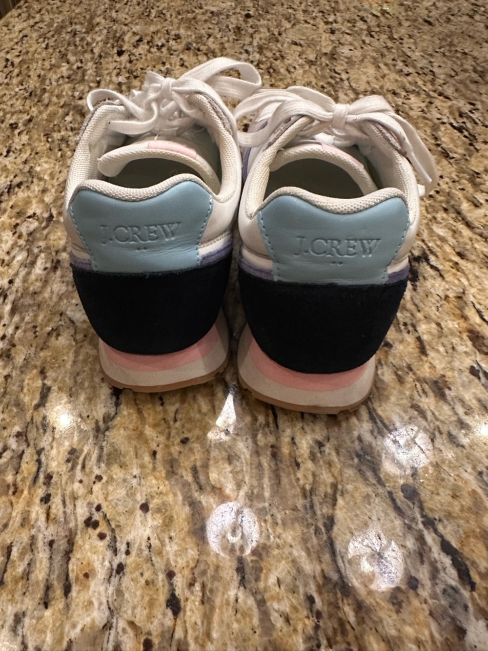 J. Crew Colorblock Lace-Up Sneakers - White, Light Blue, Pink, Navy